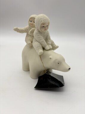Dept 56 SNOWBABIES Polar Express Angel Snowbabies Riding Polar Bear 1988 #7978-2